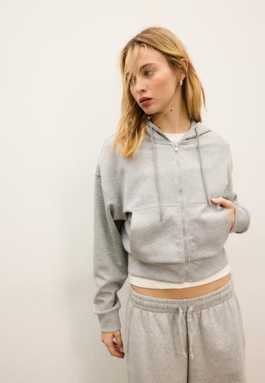 Zara Толстовка на молнии из мягкой ткани