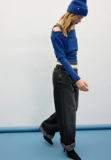 Асимметричная футболка из модала- Заказать в России