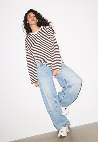 Zara Полосатая футболка с длинными рукавами