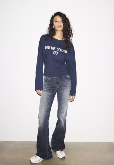 Zara Футболка с принтом и рукавами в стиле кимоно