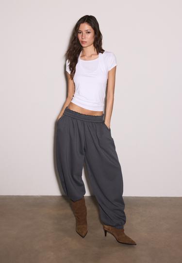 Zara Футболка с короткими рукавами и двуслойным эффектом