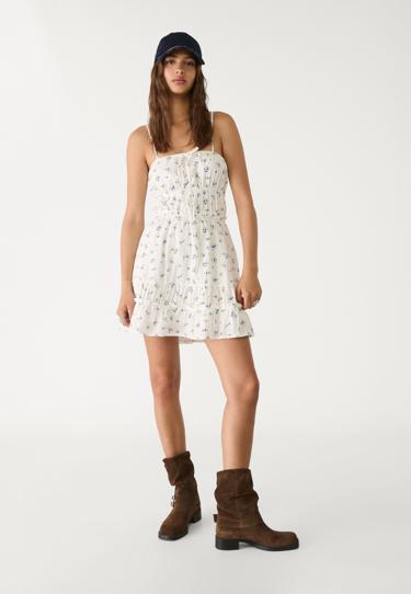 Zara Платье на бретельках с принтом купить с доставкой.