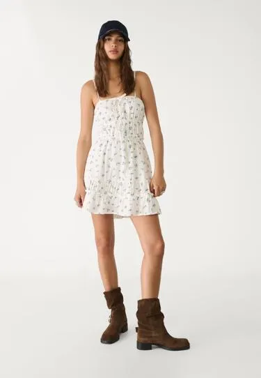 Платье на бретельках с принтом- Заказать в России