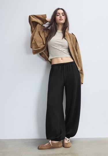 Zara Мягкие брюки-джоггеры фасона баллон