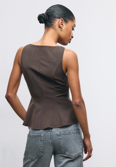 Zara Топ без рукавов с баской