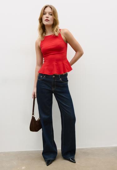 Zara Топ без рукавов с баской