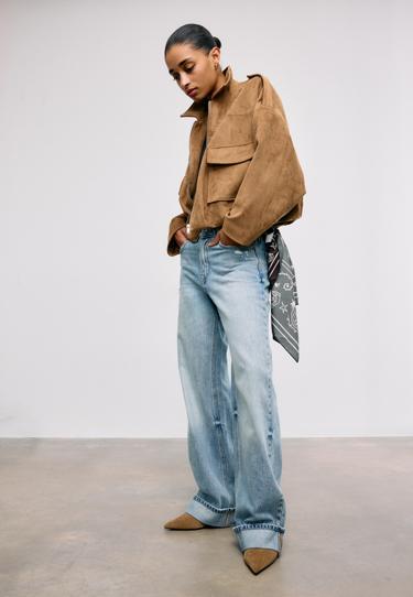 Zara Куртка-баллон из искусственной замши