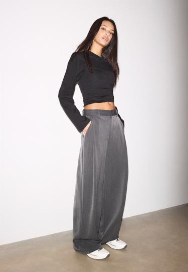 Zara Брюки BARREL со складками