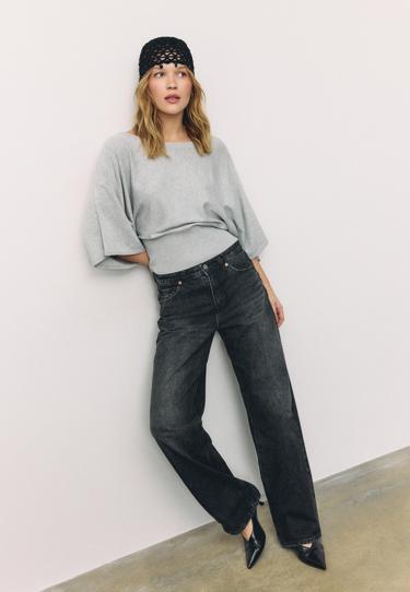 Zara Вязаный свитер с широкими рукавами