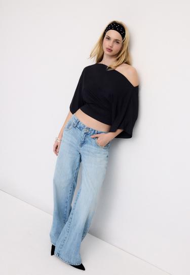 Zara Базовая футболка с рукавами «летучая мышь»