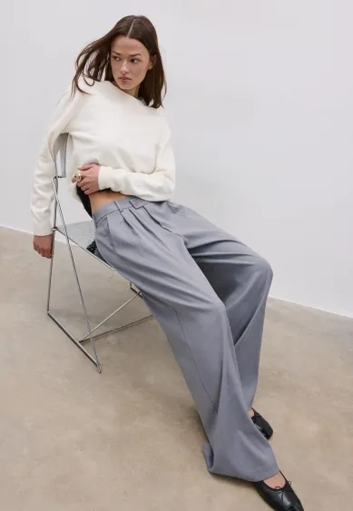 Повседневные брюки в полоску с перекрестной талией- Заказать в России