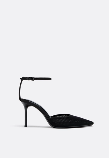 Zara Туфли на каблуке из плотной сетки
