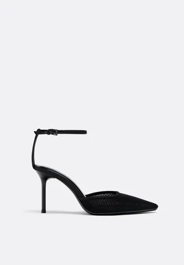 Туфли на каблуке из плотной сетки- Заказать в России