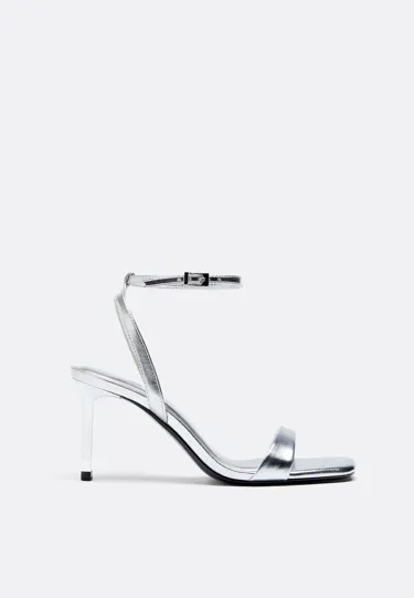 METALLIC EFFECT HEELED SANDALS- Заказать в России