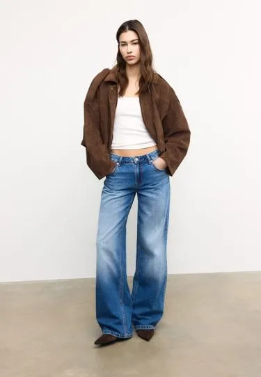 Джинсы D91 с низкой посадкой и широкими штанинами- Заказать в России