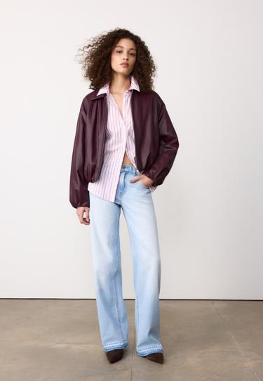 Zara Джинсы D91 с низкой посадкой и широкими штанинами