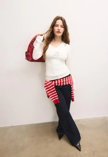 Футболка с двойным принтом «ангелочек»