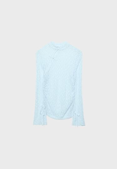 Zara Кружевная футболка с длинными рукавами