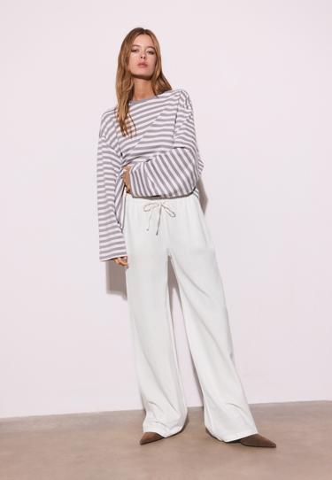 Zara Льняные брюки на кулиске купить с доставкой.