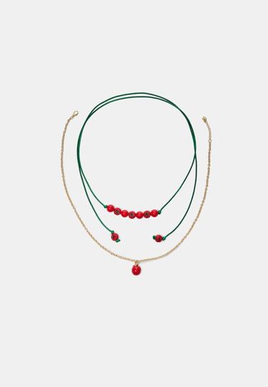 Zara Набор из 2 колье «томат»