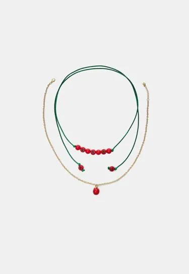 Набор из 2 колье «томат»- Заказать в России