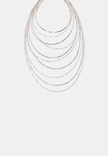 Длинное многорядное ожерелье