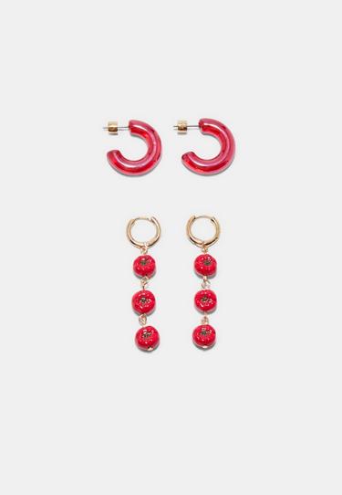 Zara Набор из 2 серег «томат»