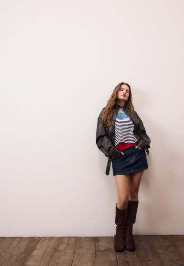 Zara Куртка-баллон с поясом из искусственной кожи купить с доставкой.