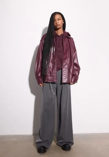 Объемная байкерская куртка из искусственной кожи- Заказать в России