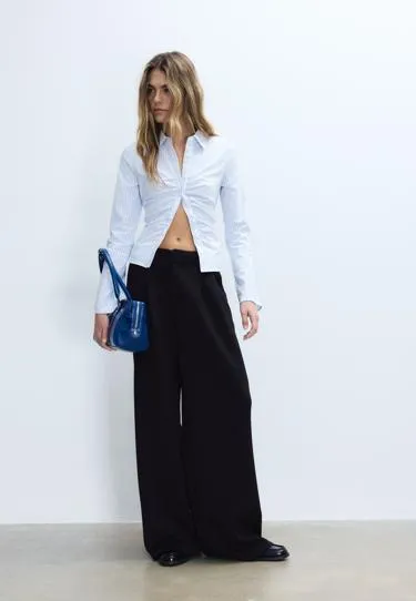 Рубашка из бенгалина со сборками