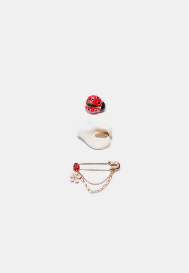 Zara Набор из 3 брошей для сада купить с доставкой.
