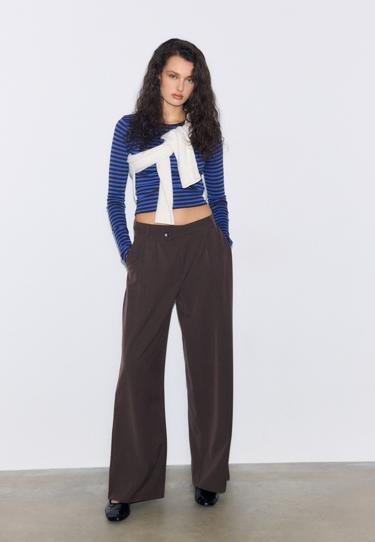 Zara Базовая футболка из хлопка в полоску с длинными рукавами купить с доставкой.