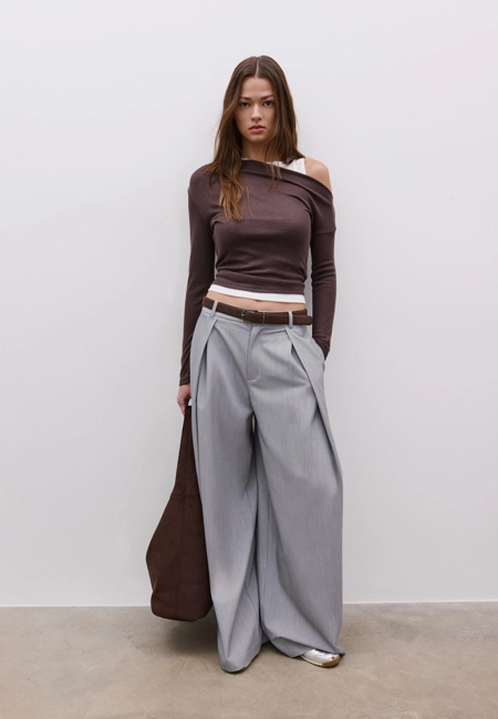 Zara Асимметричная двойная футболка