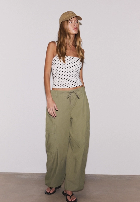 Zara Хлопковые карго брюки