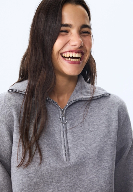 Zara Вязаный свитер на молнии