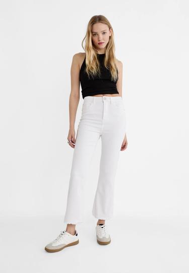 Zara Расклешенные джинсы капри