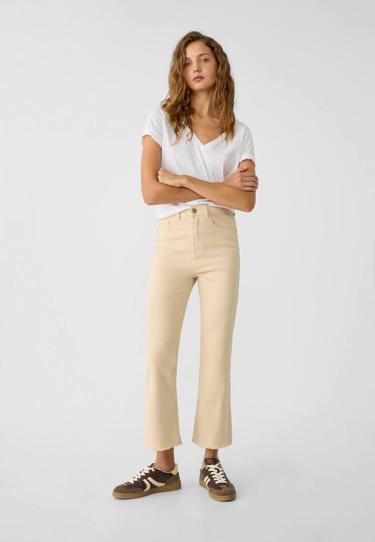 Zara Укороченные расклешенные брюки из твила