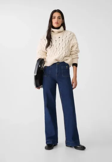 D77 минималистичные джинсы с карманами- Заказать в России