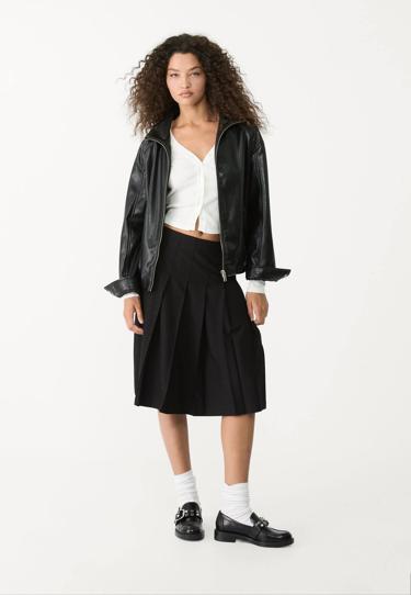 Zara Юбка миди с плиссировкой