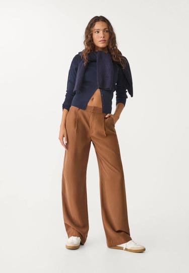 Zara Брюки прямого кроя из струящейся ткани с защипами