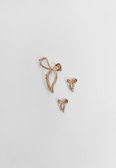 Zara Набор из 3 заколок для волос с бантиком
