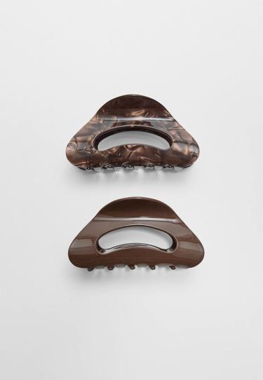 Zara Набор из двух больших заколок для волос с рельефным узором