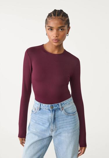 Zara Боди из полиамида с длинными рукавами