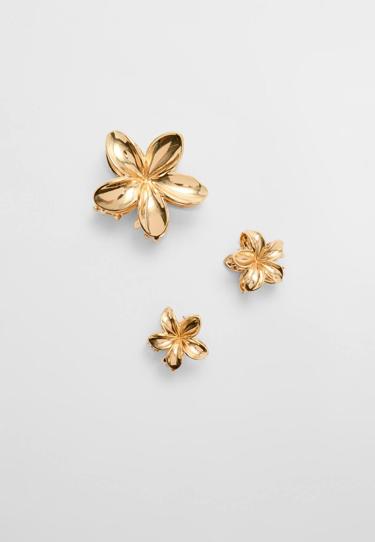 Zara Набор из 3 заколок для волос с деталями “цветы”