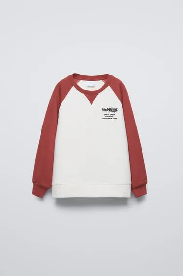 Толстовка с контрастными рукавами- Заказать в России