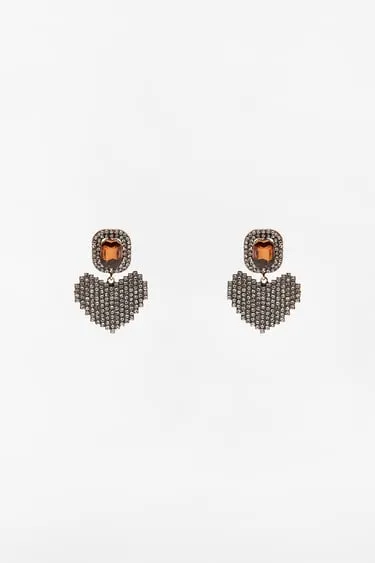 Серьги с украшениями «сердечки».- Заказать в России