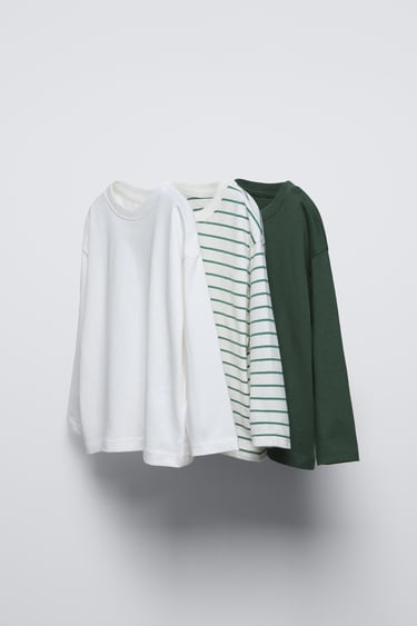 Zara Набор из трех футболок в полоску