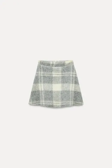 Zara Короткая юбка из мягкой ткани в клетку