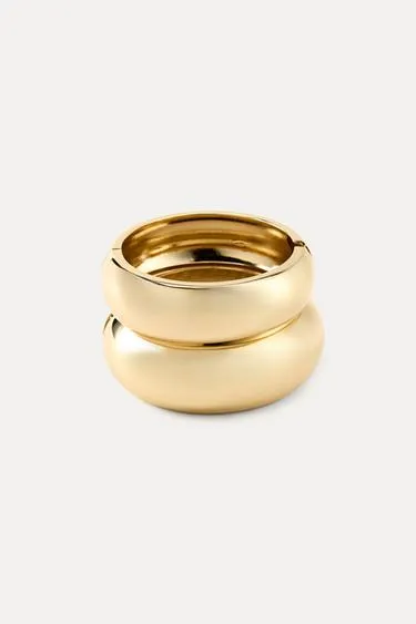 Набор из двух металлических браслетов с рельефным узором- Заказать в России