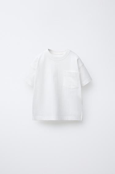 Zara Однотонная футболка с карманом